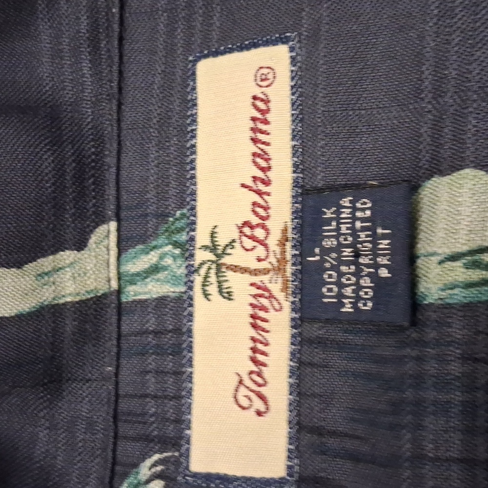 Mens Tommy Bahama 100% Silk Palm Trees Button Down Top Shirt‎ - Picture 5 of 6